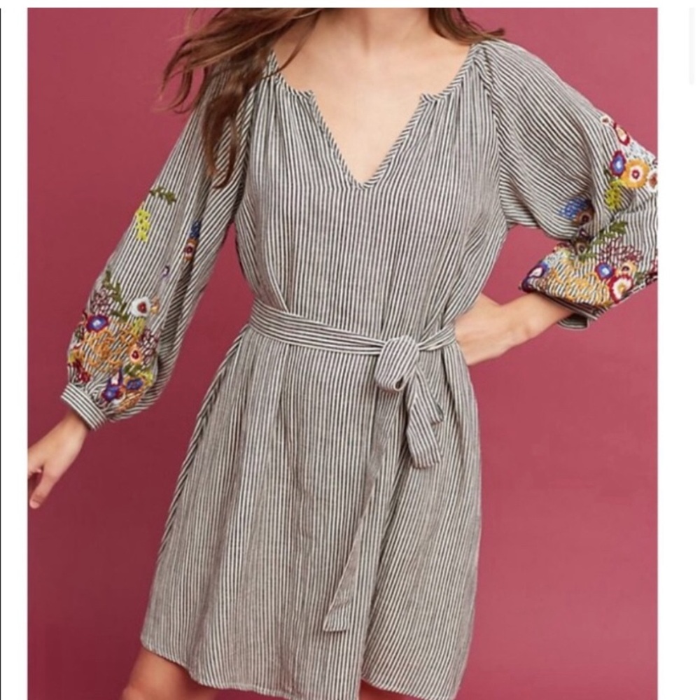 Anthropologie Feather and Bone striped dress. Size XL